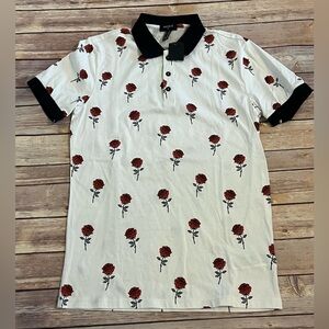 Men’s Forever21 Red Rose Polo NWT XS